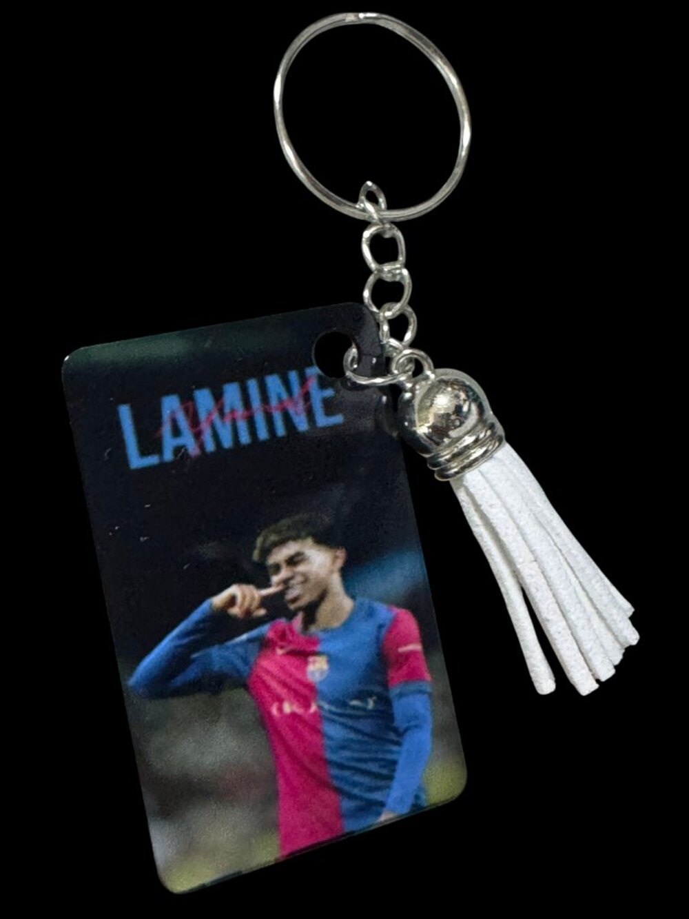 Lamine Soccer Player Photo Keychain, Metal, Rectangular Card Style